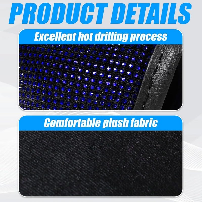 PACLVIO Bling Auto Gear Shift Knob Cover, Car Knob Gear Stick Protector, Auto Shift Gear Cover with Crystal Glitter Bling Rhinestones, Universal Vehicle Decoration Accessories for Women (Blue) - Image 4
